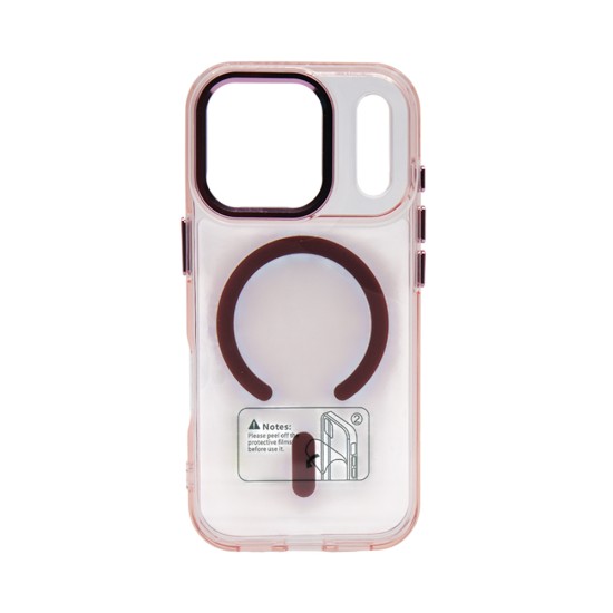 Capa Magnética Transparente em Acrílico Premium para Apple iPhone 17 Pro/iPhone 18 Pro Rosa